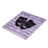 Lila Musik- und Theatermasken Fliese (Seite)