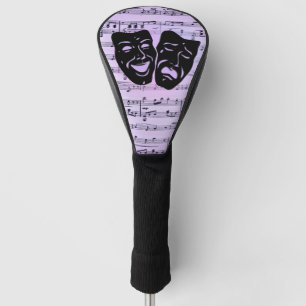 Lila Musik- und Theatermasken Golf Headcover