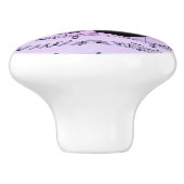 Lila Musik- und Theatermasken Keramikknauf (Seitenansicht)