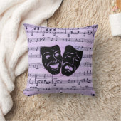Lila Musik- und Theatermasken Kissen (Decke)