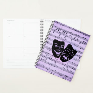 Lila Musik- und Theatermasken Planer
