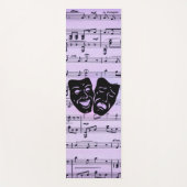 Lila Musik- und Theatermasken Yogamatte (Vorderseite)