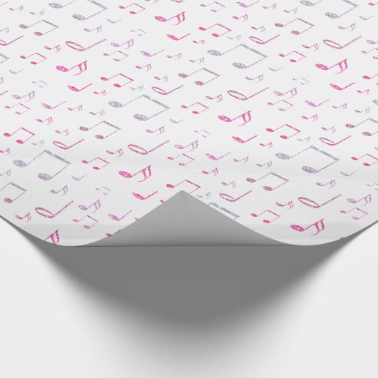 lila Musikmuster Geschenkpapier (Ecke)