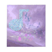 Lila Musiknoten Abstrakt 2 Kleine Note Notizblock (Vorderseite)