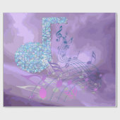 Lila Musiknoten Abstraktes Schleifpapier Geschenkpapier (Flach)