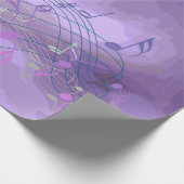 Lila Musiknoten Abstraktes Schleifpapier Geschenkpapier (Ecke)