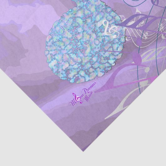 Lila Musiknoten-abstraktes Seidenpapier/ein Blatt Seidenpapier (Ausschnitt)