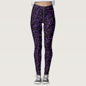 Lila Musiknoten-Leggings Leggings (Vorderseite)