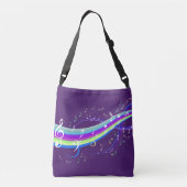 Lila Musiknoten-Wellen-Taschen-Tasche Tragetaschen Mit Langen Trägern (Rückseite)