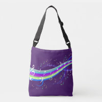 Lila Musiknoten-Wellen-Taschen-Tasche
