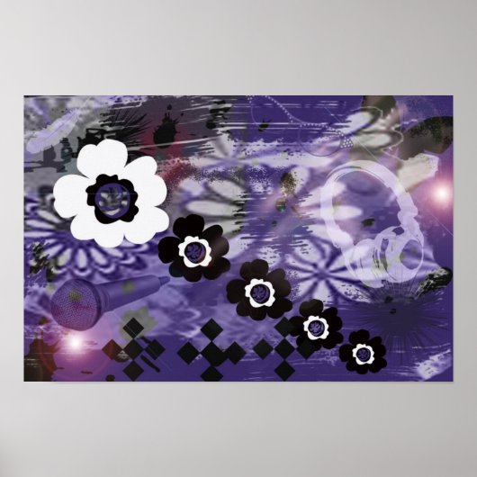 lila Musikposter Poster (Vorne)