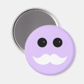 Lila Mustache Emoticon Magnet (Vorderseite/Rückseite)