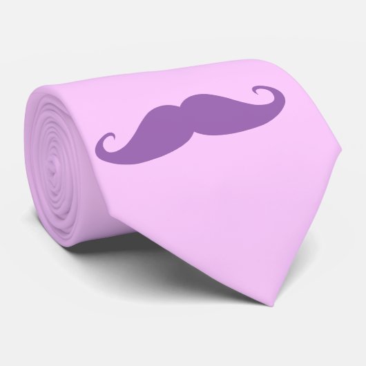 Lila Mustache Krawatte (Gerollt)