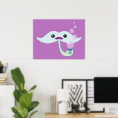 Lila Mustache Poster (Heimbüro)