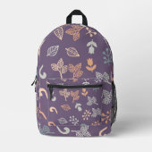 Lila Muster Bedruckter Rucksack (Vorderseite)