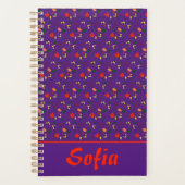 Lila Muster Blumenmohn Wildblumen Planer (Vorderseite)