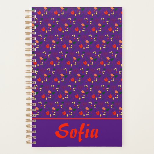 Lila Muster Blumenmohn Wildblumen Planer (Vorderseite)