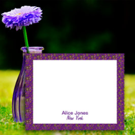 Lila Muster braune natürliche Blume Notizblock