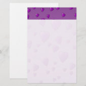 Lila Muster der Liebe Herz. Briefpapier (Vorne/Hinten)