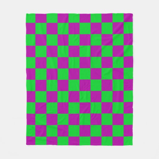 Lila Muster eines grün karierten Karos Fleecedecke (Vorderseite)