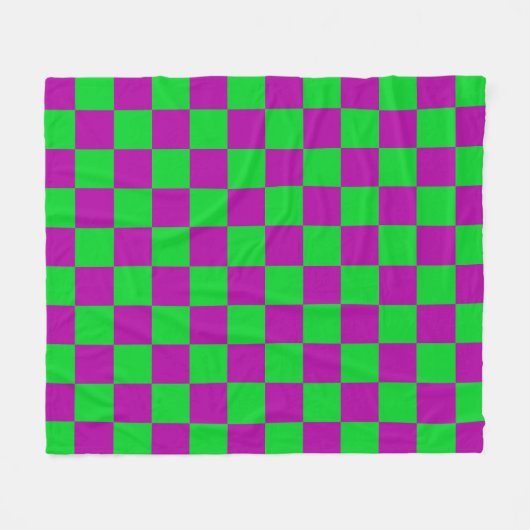 Lila Muster eines grün karierten Karos Fleecedecke (Vorderseite (Horizontal))