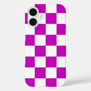 Lila Muster eines Karos iPhone 16 Hülle