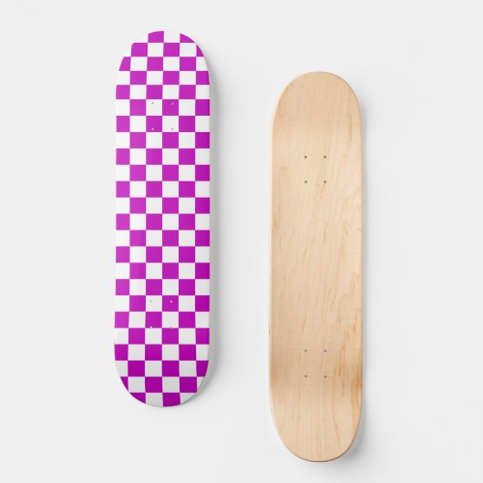 Lila Muster eines Karos Skateboard (Vorderseite)