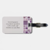 Lila Muster - Farbmonogramm Gepäckanhänger (Rückseite horizontal)