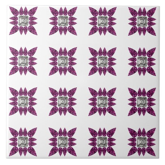 Lila Muster Fliese (Vorderseite)