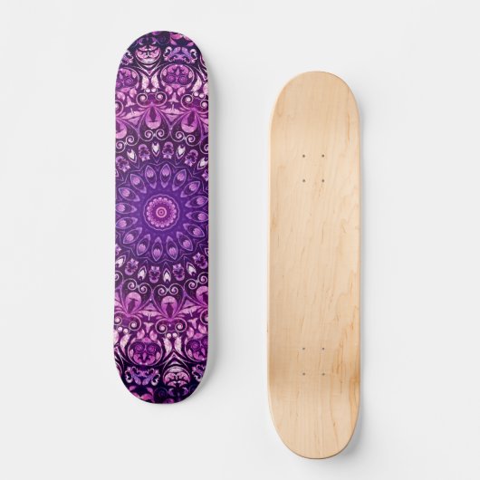 Lila Muster für Blumendach Skateboard (Vorderseite)