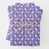Lila Muster für Einhorn- und Mondsterne Geschenkpapier Set (Beispiel)