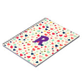 Lila Muster für Niedliche Herzschläge Notizblock (Linke Seite)