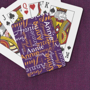 Lila Muster für wiederholte überarbeitete Namen Spielkarten