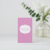 Lila Muster-Geschäfts-Karte Visitenkarte (Stehend Vorderseite)