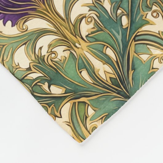 Lila Muster im Jugendstil Fleecedecke (Ecke)