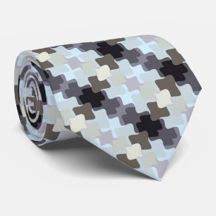 Lila Muster in Mute Blue Beige Krawatte