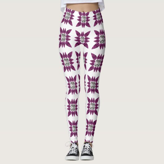 Lila Muster Leggings (Vorderseite)