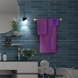 Lila Muster Mini-Wildblume Badhandtuch Set