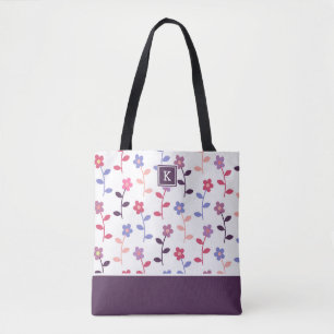 Lila Muster mit Monogramm Tasche