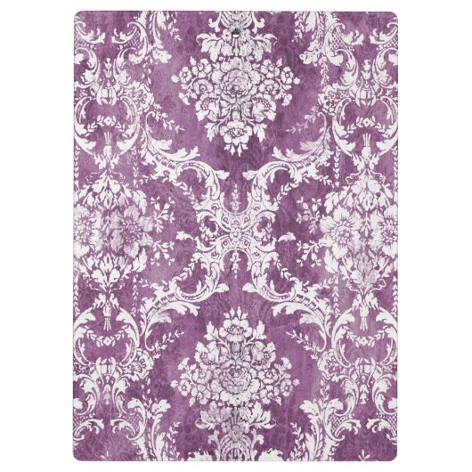 Lila Muster mit Namen Klemmbrett (Rückseite)