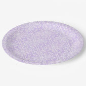 Lila Muster Pappteller (Schrägansicht)