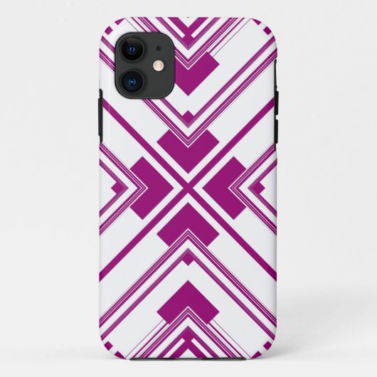 Lila Muster Retro Art Design Case-Mate iPhone Hülle (Rückseite)