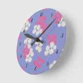 Lila Muster, Wand-Uhr Runde Wanduhr (Winkel)