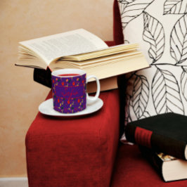 Lila Muster Wildblumen Roter Mohnkaffee Tasse