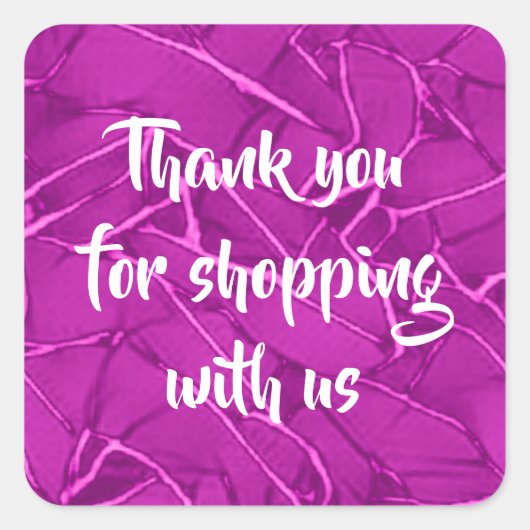 Lila Mustergeschäft Quadratischer Aufkleber (Vorderseite)