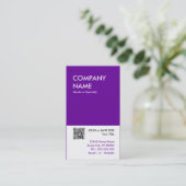 lila mutiger Entwurf Ihr eigener QR Code Visitenkarte (Stehend Vorderseite)