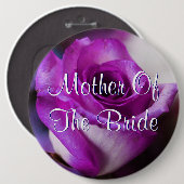 Lila Mutter der Braut-Rose Button (Vorne & Hinten)
