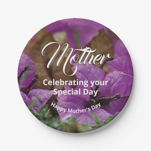 Lila MUTTER-MUTTER-TAG-GEBURTSTAG Pappteller (Vorderseite)
