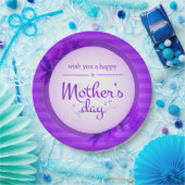 Lila Muttertagsmuster Pappteller (Party)