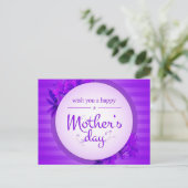 Lila Muttertagsmuster Postkarte (Stehend Vorderseite)